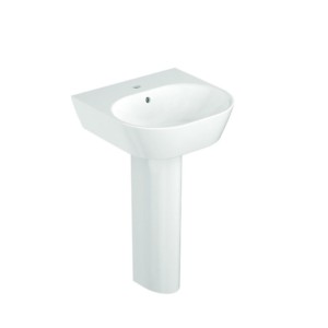 Kohler Span 484x459mm square wall mount lavatory with full pedestal