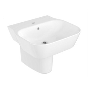 Kohler Span 545x489mm square wall mount lavatory with half pedestal