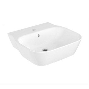 Kohler Span 550mm square wall mount Wash Basin with single faucet hole White