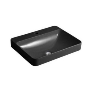 Kohler ForeFront Vessel Wash Basin with single faucet hole Black