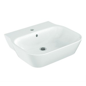 Kohler Span 450mm square wall mount Wash Basin with single faucet hole White