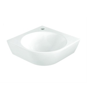 Kohler Span Wall mount Wash Basin with single faucet hole in white