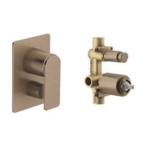 Kohler Parallel Recessed bath and shower trim with diverter + AT235 valve brushed bronze