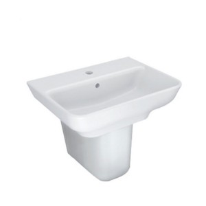 Kohler Trace Wall mount half pedestal Wash Basin with single faucet hole White