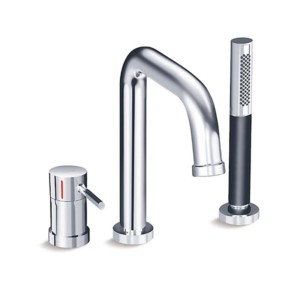 Kohler Cuff 3-hole bath filler with diverter for hand shower Polished chrome