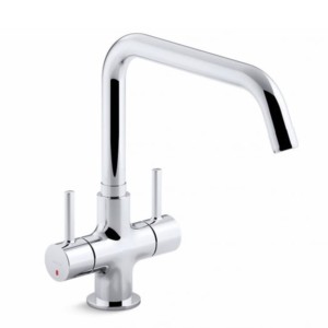 Kohler Cuff 2 handle deck-mount kitchen mixer Polished chrome