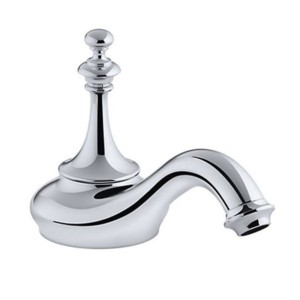 Kohler Artifacts Widespread lavatory spout with tea design Polished chrome
