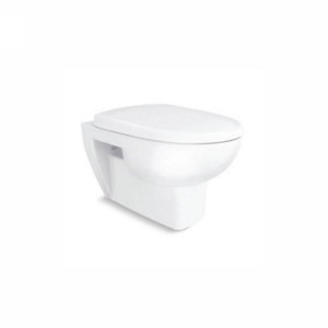 Kohler Reach Wall Hung Round Water Closet with Quiet Close Slim Seat Cover White