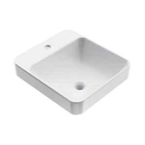 Kohler Forefront Square vessel Wash Basin with single faucet hole White