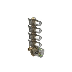 Kohler Beitou Hi-flow thermostatic valve, 4-way brushed nickel