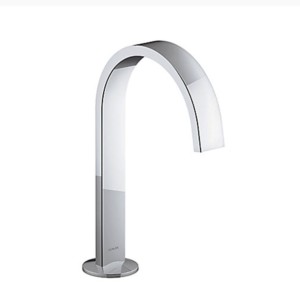 Kohler Widespread lavatory spout with ribbon design Polished chrome