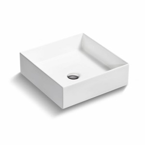 Kohler Mica Square vessel Wash Basin without faucet hole White