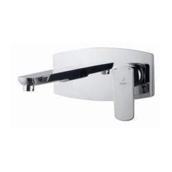 Jaquar Kubix Prime Exposed Part kit of Single lever basin mixer wall mounted consisting of operating lever, cartridge sleeve, wall flange, nipple and spout