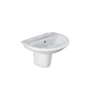 Rak Karla 605x485x210 Wash Basin White with Universal Half Pedestal