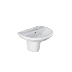 Rak Karla 505x405x175 Wash Basin White with Universal Half Pedestal