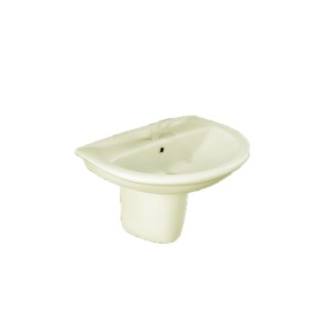 Rak Karla 605x485x210 Wash Basin Ivory with Universal Half Pedestal