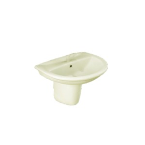 Rak Karla 505x405x175 Wash Basin Ivory with Universal Half Pedestal