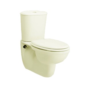 Rak Karla 665x355x390 P Trap 180mm Couple Floor Mounted Water Closet with Cistern with Flush and Karla PP Seat Cover Ivory