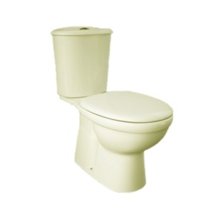 Rak Karla 683x360x390 S Trap 100mm Couple Floor Mounted Water Closet with Cistern with Flush and Karla PP Soft Close Seat Cover Ivory