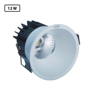 Luker Cob 25° Anti Glare 12W 83x81mm with ceiling cut out 73mm Warm White