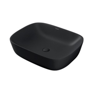 Simpolo Lampo Black 512x400x140mm Matt Finish Wash Basin with 88005 Brass Waste Coupling