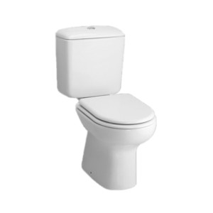 Rak Liwa 725x365x395 S Trap 300mm Couple Floor Mounted Water Closet with Cistern with flush and Universal PP Soft Close Seat Cover White
