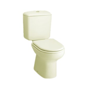 Rak Liwa 725x365x395 S Trap 300mm Couple Floor Mounted Water Closet with Cistern with flush and Universal PP Soft Close Seat Cover Ivory