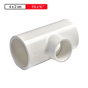 Astral Aquarius uPVC Pressure Fittings Reducer Tee SOC SCH 40  - 4.0x2.0cm 1.5x.75inch