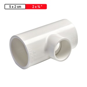 Astral Aquarius uPVC Pressure Fittings Reducer Tee SOC SCH 40  - 5.0x2.0cm 2x.75inch