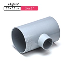 Astral Aquasafe Solvent Fitted Moulded Fittings Reducer Tee 4kgf/cm² 7.5x6.3cm 2.5x2inch