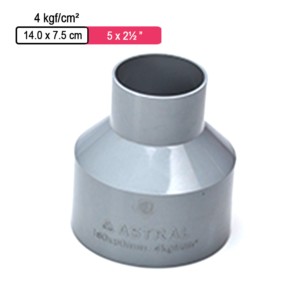 Astral Aquasafe Solvent Fitted Moulded Fittings Reducer Coupler 4kgf/cm² 14.0x7.5cm 5x2.5inch