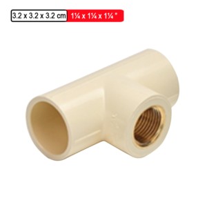 Astral CPVC Pro Copper Tube Size Brass FPT Tee 3.2x3.2x3.2cm 1.25x1.25x1.25inch
