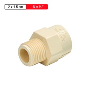 Astral CPVC Pro Copper Tube Size Reducer Male Adaptor CPVC Threads 2.0x1.5cm .75x.5inch