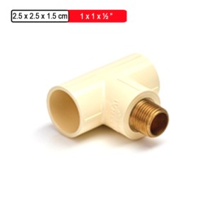 Astral CPVC Pro Copper Tube Size Male Brass Tee 2.5x2.5x1.5cm 1x1x.5inch