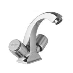 Camlano Mojo Centre Hole Basin Mixer with Braided Connector Pipe Full Turn