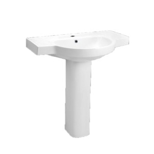 Rak Magnum 750x470x200 Wash Basin White with Liwa Full Pedestal