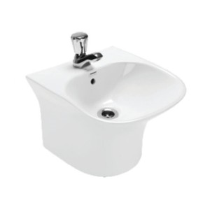 Somany Mini Bonito 340x385x270mm One Piece Half Pedestal Wash Basin