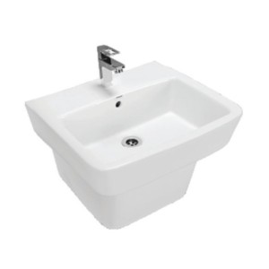 Somany Narmada 510x450x356mm One Piece Half Pedestal Wash Basin