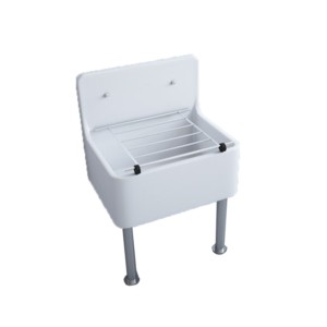 Rak Cleaner Sink 520x390x490 White Kitchen Sink with SS Grill