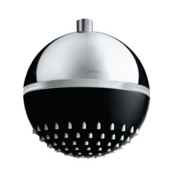 Jaquar LED Overhead Shower 180mm Circular Single Flow ABS Body with Face Plate Black Matt with Rubit Cleaning System