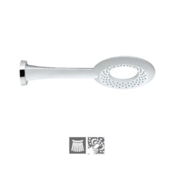 Jaquar Overhead Shower 250mm Round Single Flow ABS Body with Face Plate White Matt With Rubit Cleaning System