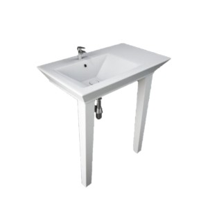 Rak Opulence 80cm HIS 800x490x850 Console Wash Basin White with Leg 2Pcs