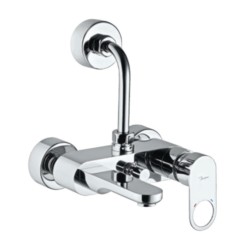 Jaquar Ornamix Prime Single Lever Wall Mixer with provision for overhead Shower with 115mm Long Bend Pipe on upper side, connecting Legs and Wall Flanges