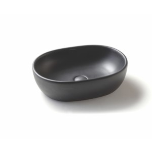 Varmora GlaceTone Oliver 490x350x135mm Charcoal Table Top Wash Basin