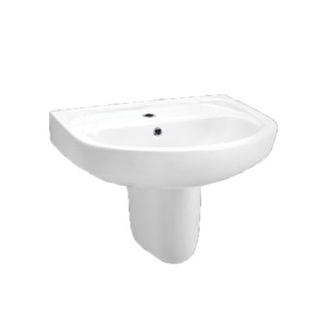 Rak Orchid 560x400x215 Wash Basin White with Universal Half Pedestal
