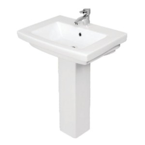 Somany Pluto 610x445x845mm Wash Basin with Full Pedestal