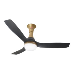 Ottomate Prime Lumen 1250mm 245cmm 300RPM 78W Champagne Black Ceiling Fan with 28W Light and Smart Mate Remote
