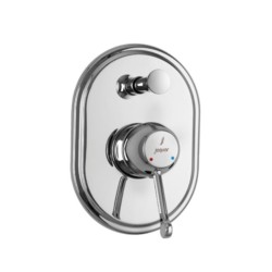 Jaquar Queens Prime Single Lever Exposed Part of Kit Hi-flow Diverter consisting of Operating Lever,Catridge Sleeve, Wall Flange, Button Assembly & Button
