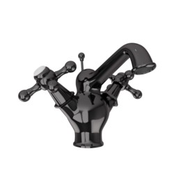 Jaquar Queens Central Hole Basin Mixer with Regular Spout with Popup Waste System with 450mm Long Braided Hoses