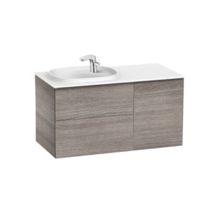 Roca Beyond Unik 1000mm Oak Base Unit & Surfex Basin With 2 Drawers And Door